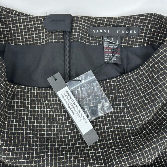 Yansi Fugel‎ Women's NWT Black Tattersall Designer Blazer Skirt Suit S-C38/2-W28 - Picture 10 of 10